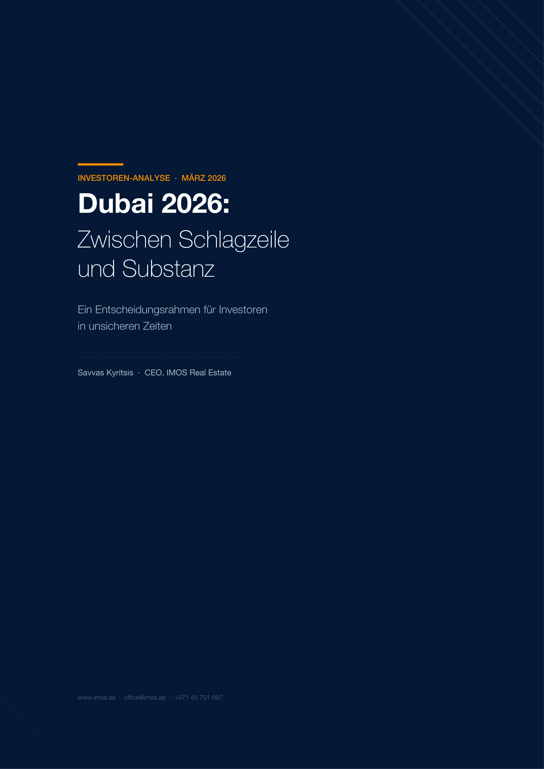 IMOS Investoren-Report: Dubai 2026 — Zwischen Schlagzeile und Substanz